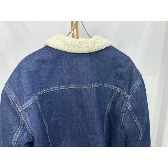 Levi’s Sherpa Denim Jacket L | Cozy Fall Layering Retro 90s Vibe - Picture 8 of 12